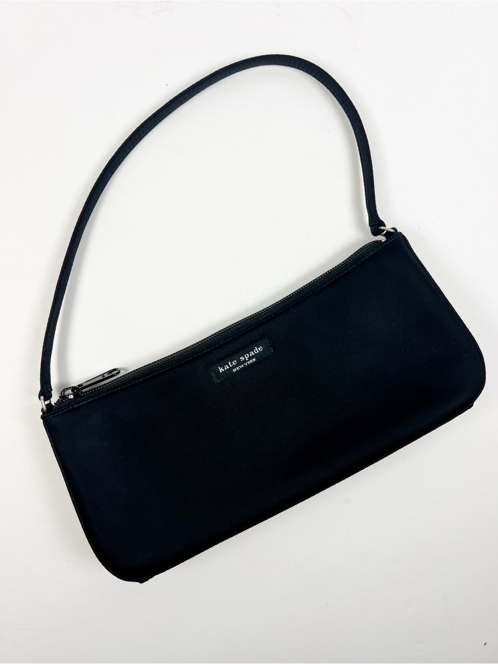 Kate Spade Black Nylon Baguette Shoulder Bag Purse Y2K